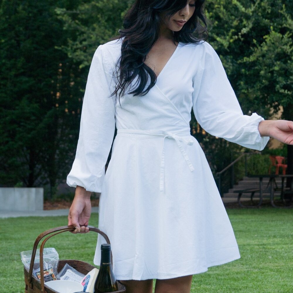 White Wrap Dress from Boyish Denim